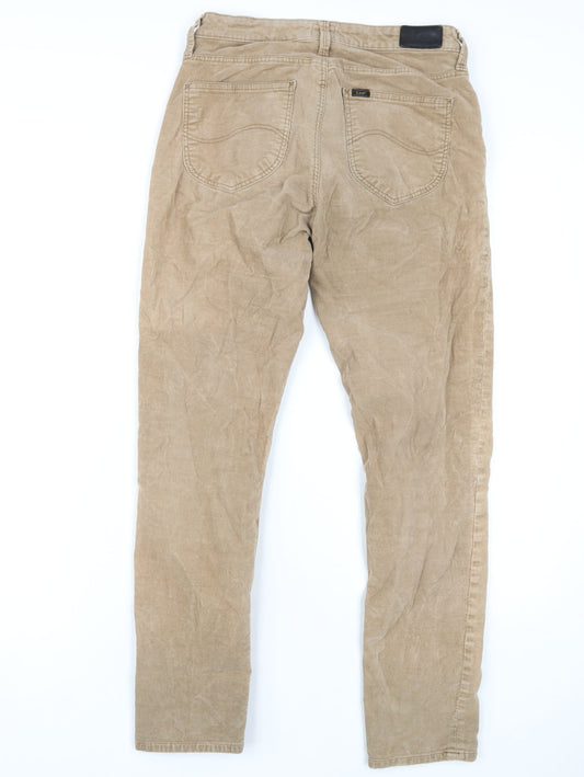 Lee Cooper Womens Beige Cotton Trousers Size 27 in L31 in Regular Zip