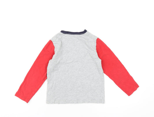 Gap Boys Grey Cotton Basic T-Shirt Size 6 Years Round Neck Pullover