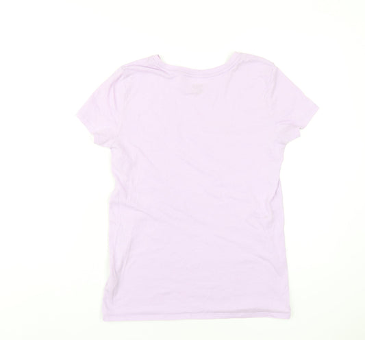 Womens UK Size S PINK Purple Cotton T-Shirt
