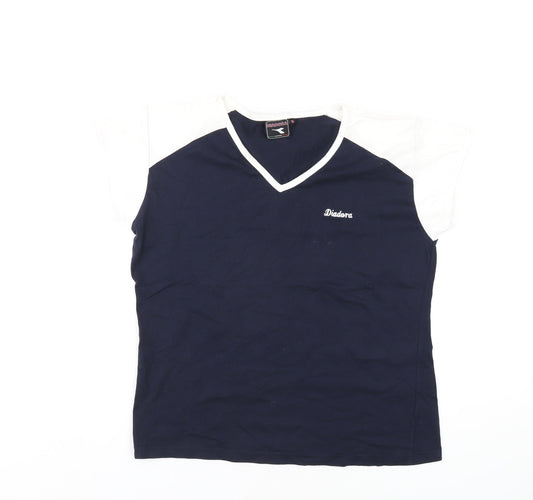 Womens UK Size 16 Diadora Blue Cotton T-Shirt