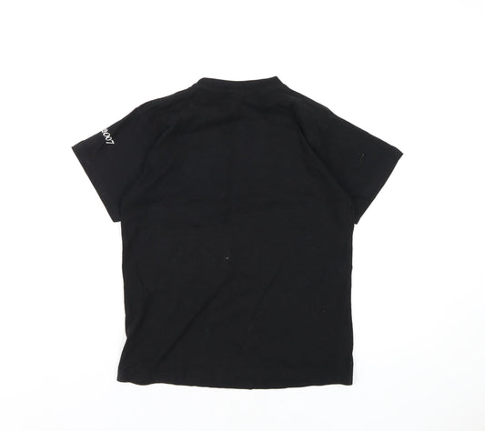 Slazenger Boys Black Cotton Basic T-Shirt Size 10 Years Round Neck Pullover - Rugby Club Valpolicella