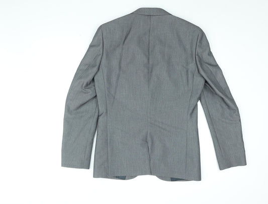NEXT Mens Grey Polyester Jacket Suit Jacket Size 38 Regular