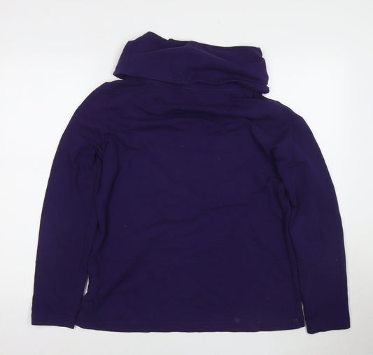Womens UK Size M Lands' End Purple Cotton Blouse
