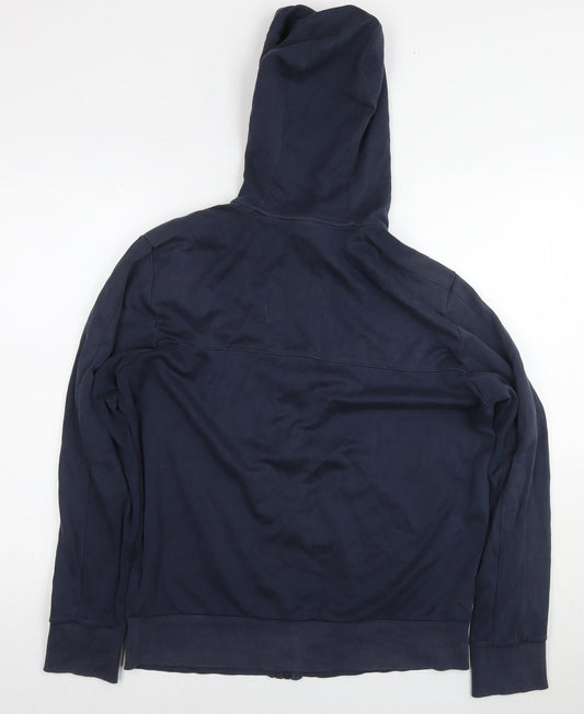 Boss Womens Blue Cotton Full Zip Hoodie Size L Zip