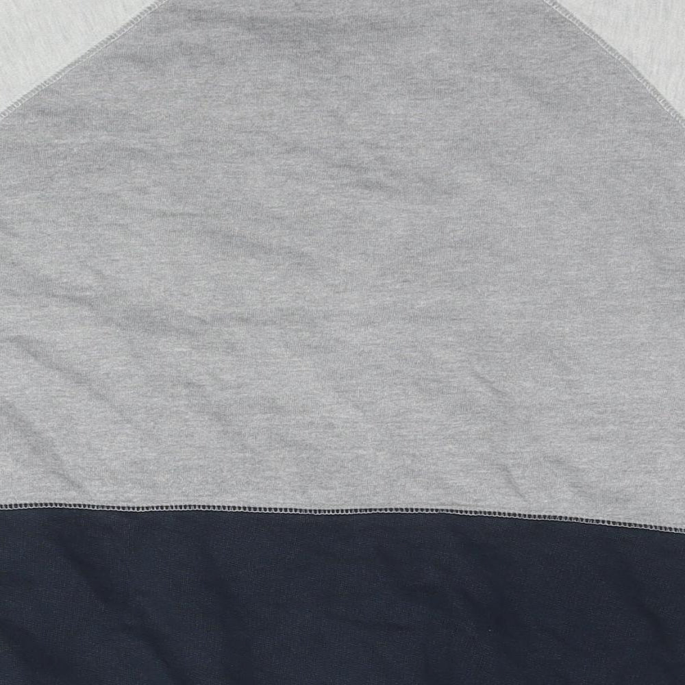 Brand and care label for Adict women’s grey colourblock cotton basic t-shirt, size M, round neck