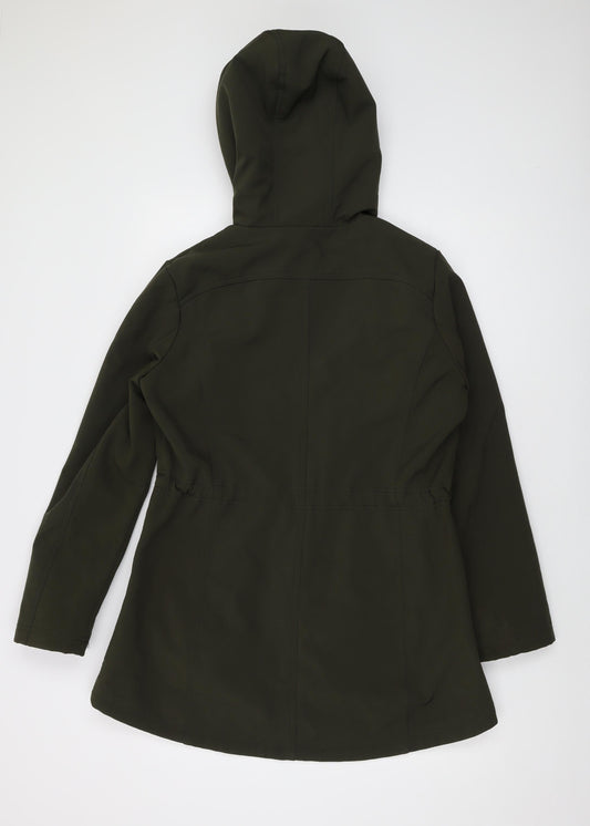 Eliza J Womens Green Parka Coat Size M Zip