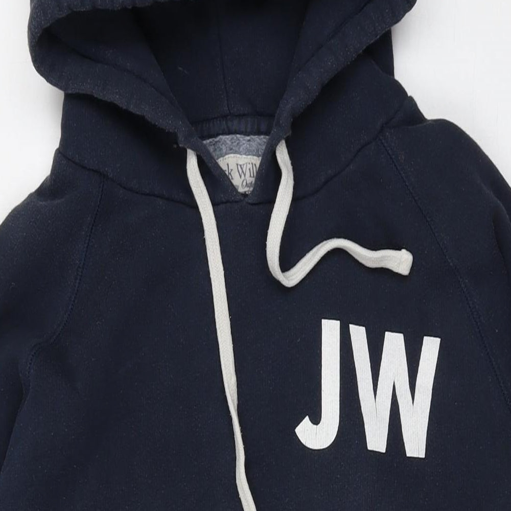 Jack Wills Womens Blue Cotton Pullover Hoodie Size 12 Pullover