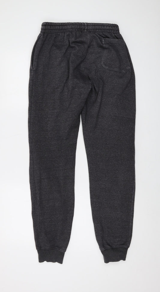 Russell Athletic Mens Grey Polyester Trousers Size M L32 in Regular Drawstring