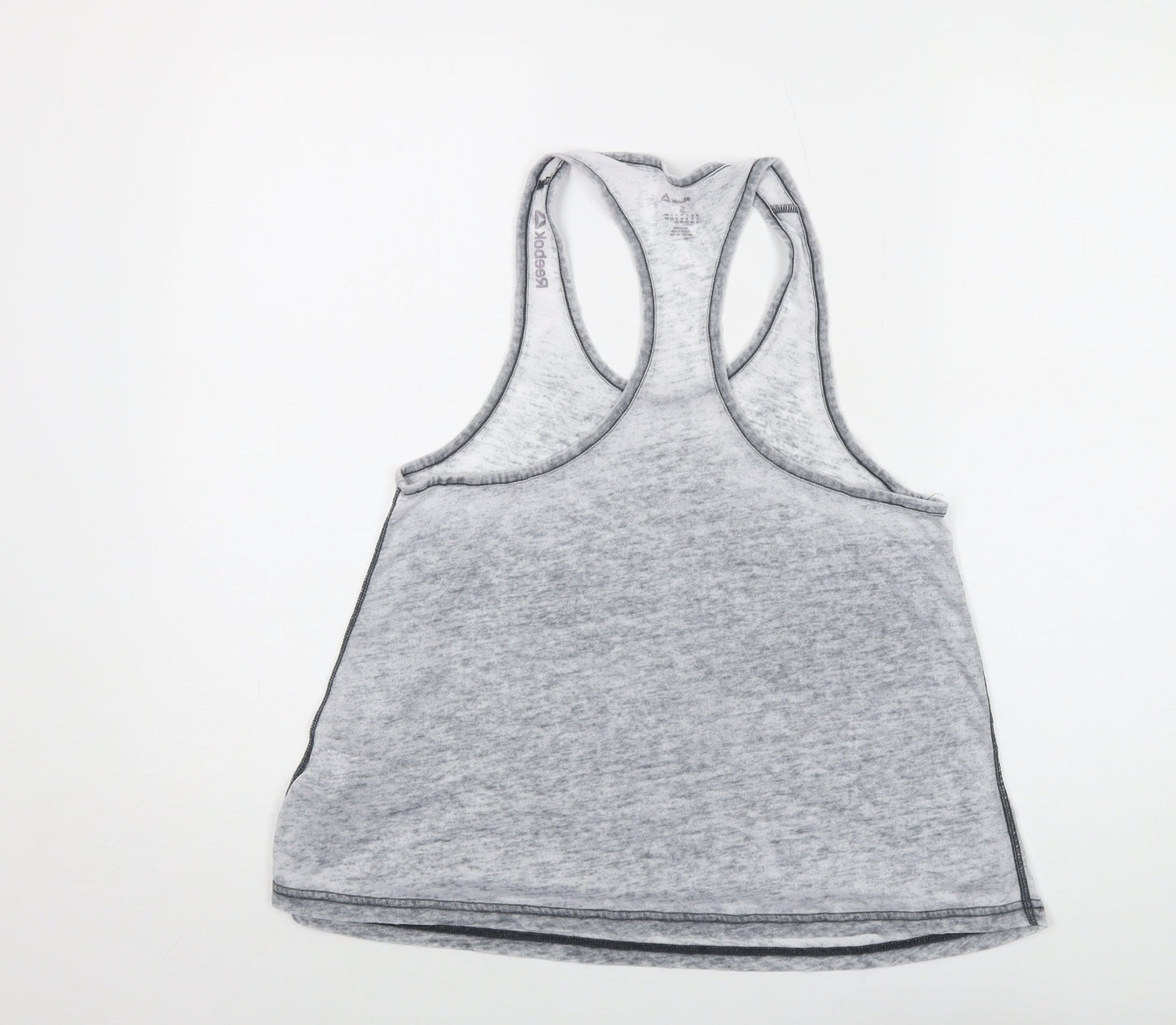 Reebok Womens Grey Polyester Basic Tank Size S Round Neck Pullover