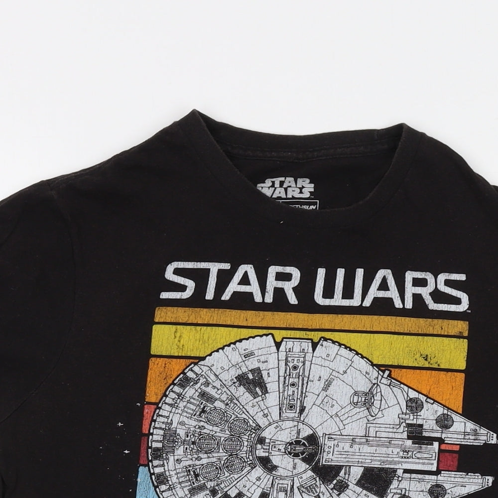 Star Wars Mens Black Cotton T-Shirt Size S Crew Neck