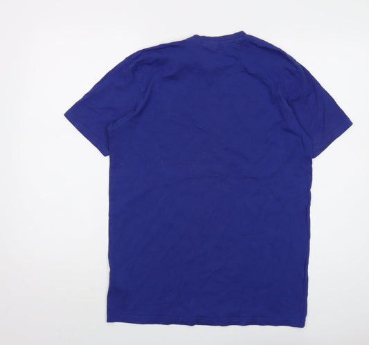 ellesse Mens Blue Cotton T-Shirt Size S Crew Neck