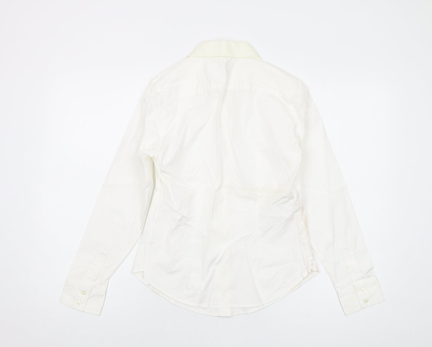 Gap Womens Ivory Cotton Basic Button-Up Size S Collared