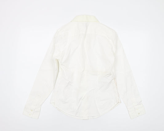 Gap Womens Ivory Cotton Basic Button-Up Size S Collared