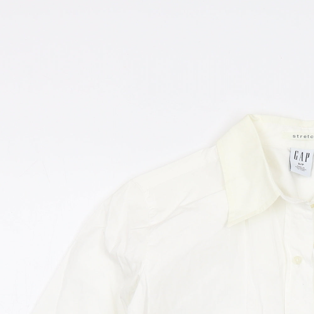 Gap Womens Ivory Cotton Basic Button-Up Size S Collared