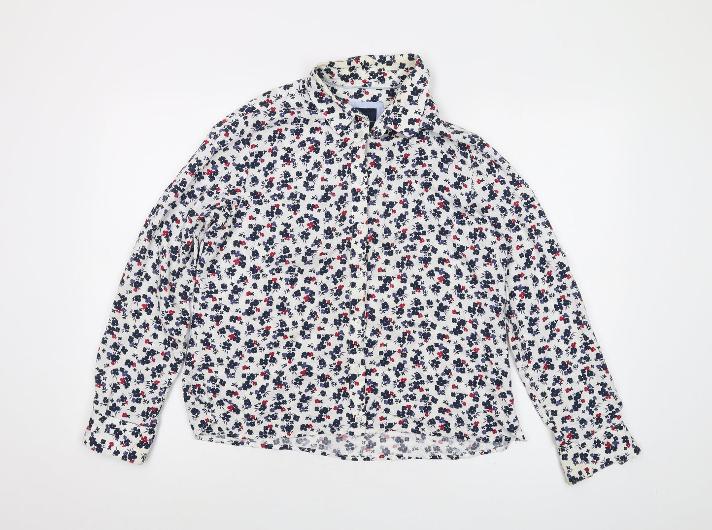 Crew Clothing Womens Multicoloured Floral Viscose Basic Button-Up Size 12 Collared