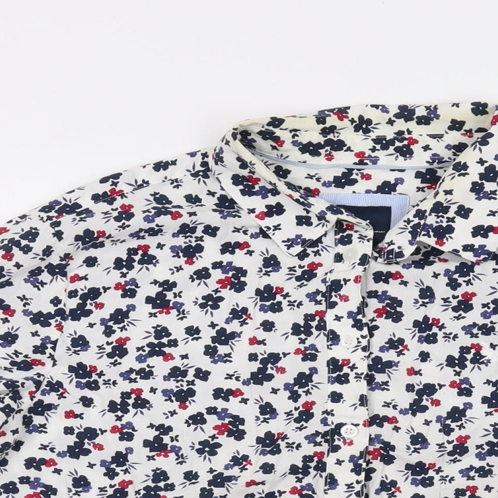 Crew Clothing Womens Multicoloured Floral Viscose Basic Button-Up Size 12 Collared