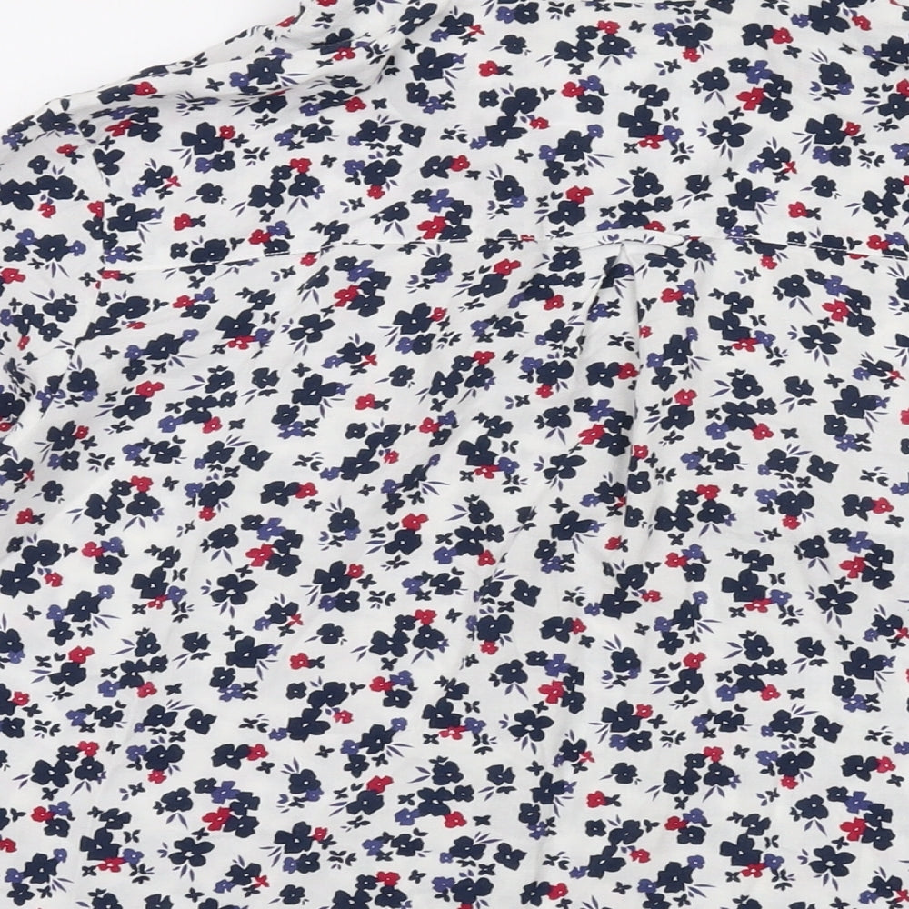 Crew Clothing Womens Multicoloured Floral Viscose Basic Button-Up Size 12 Collared