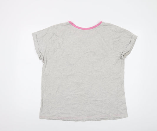 Disney Womens Grey Cotton Basic T-Shirt Size 20 Crew Neck - Mickey and Friends