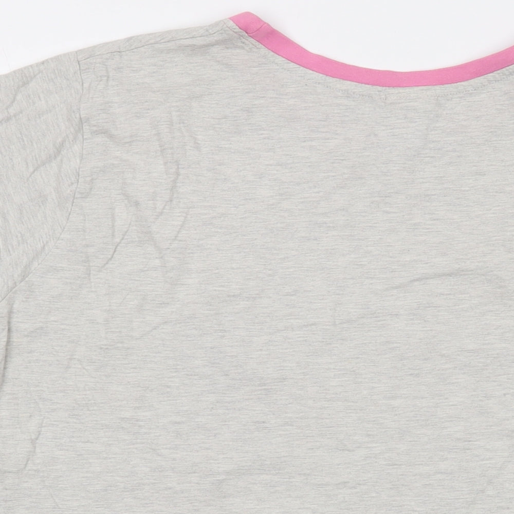 Disney Womens Grey Cotton Basic T-Shirt Size 20 Crew Neck - Mickey and Friends