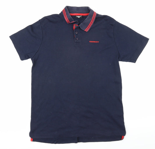 Donnay Mens Blue Cotton Polo Size M Collared Button