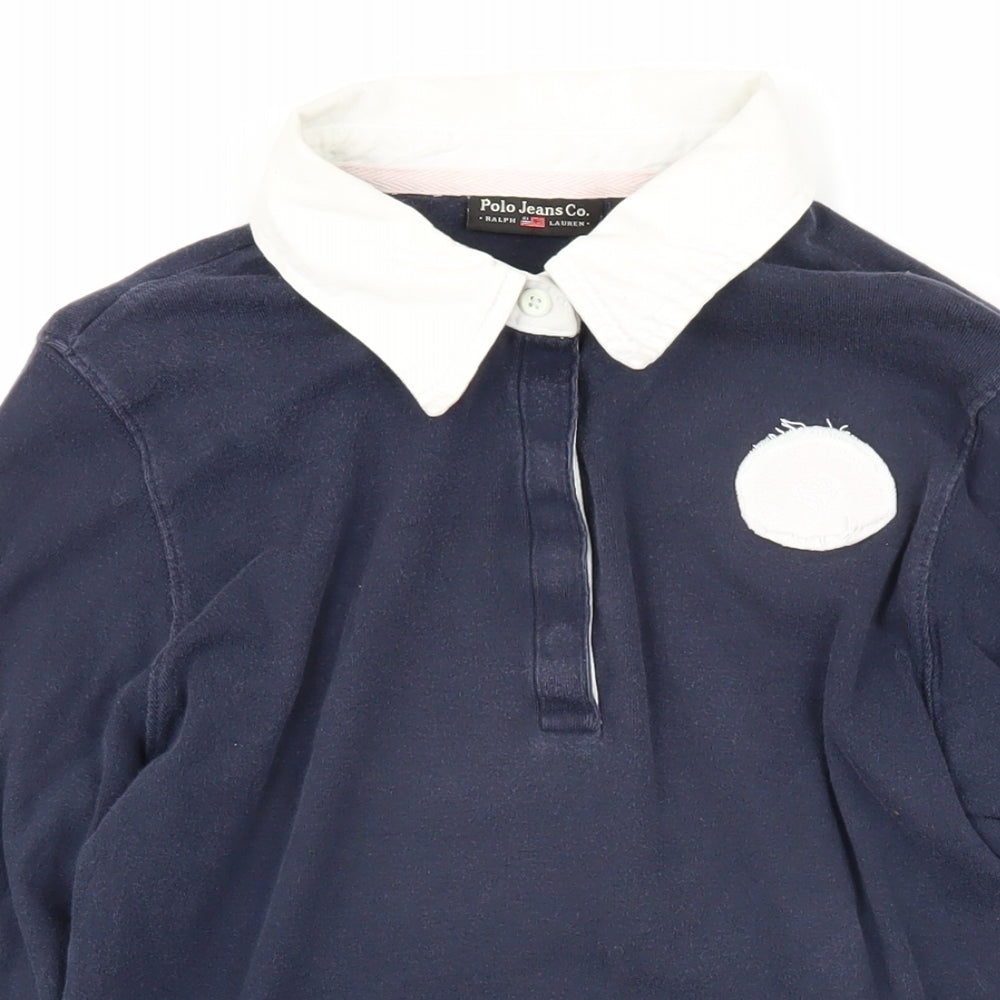 Polo Jeans Company Womens Blue 100% Cotton Basic Polo Size XL Collared