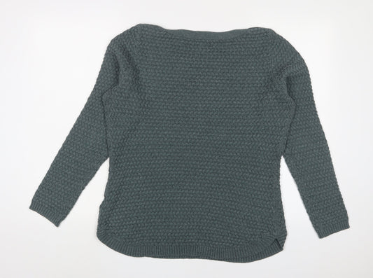 Jones New York Womens Blue Crew Neck Cotton Pullover Jumper Size XL - Buttons