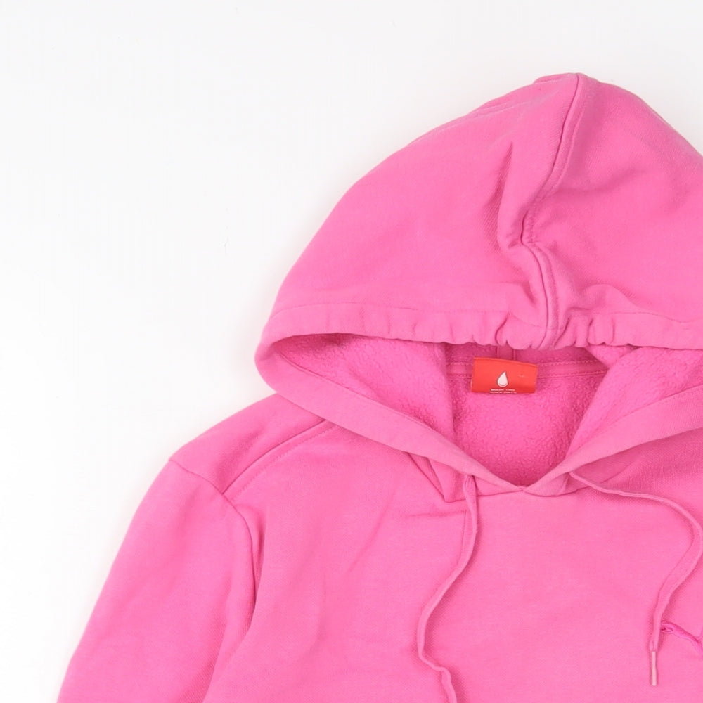Slazenger Womens Pink Cotton Pullover Hoodie Size 12 Pullover - Logo, Embroidered