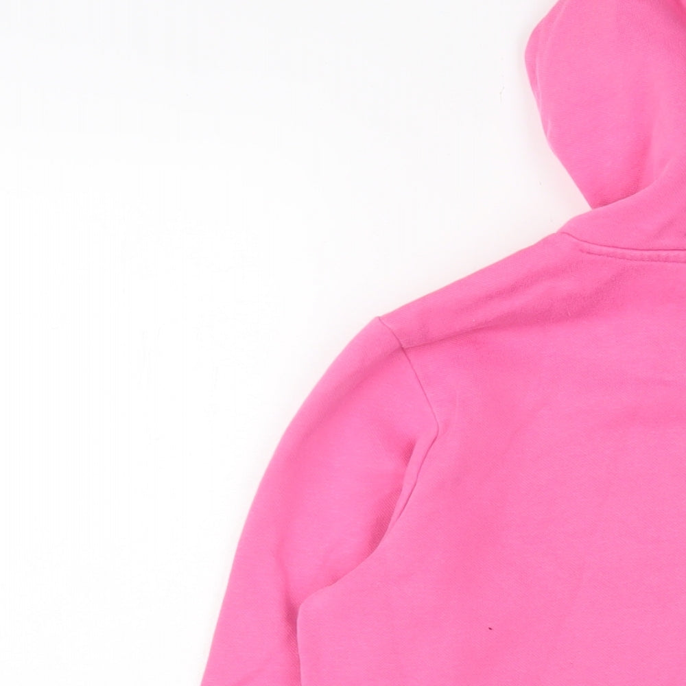 Slazenger Womens Pink Cotton Pullover Hoodie Size 12 Pullover - Logo, Embroidered