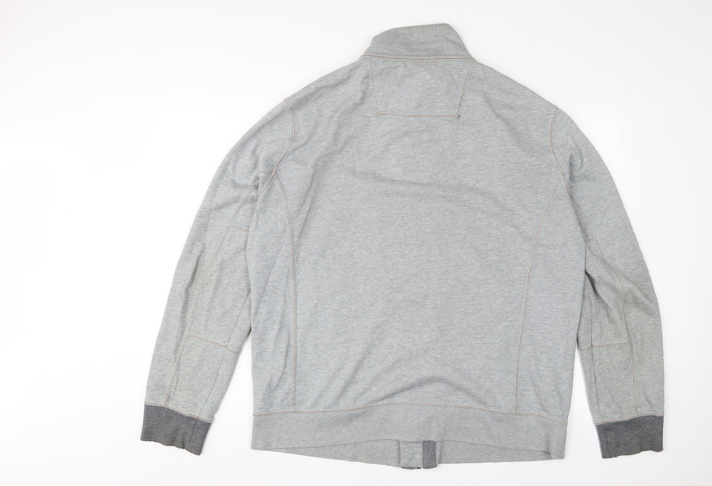 Boss Orange Mens Grey Cotton Full Zip Sweatshirt Size XL - Logo