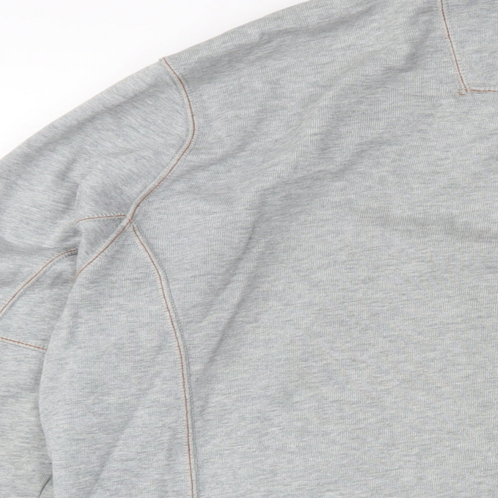 Boss Orange Mens Grey Cotton Full Zip Sweatshirt Size XL - Logo