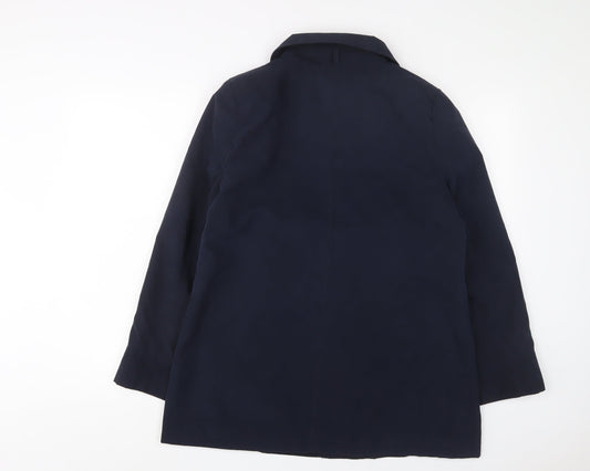 EWM Womens Blue Jacket Size 12 Snap - Pockets