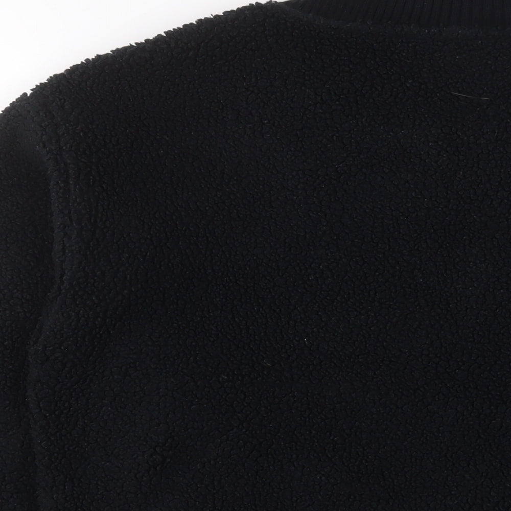 Marks and Spencer Womens Black Polyester Pullover Sweatshirt Size S Zip - 1/2 Zip