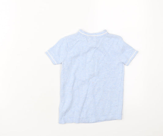 NEXT Boys Blue Cotton Basic T-Shirt Size 3 Years Crew Neck Zip