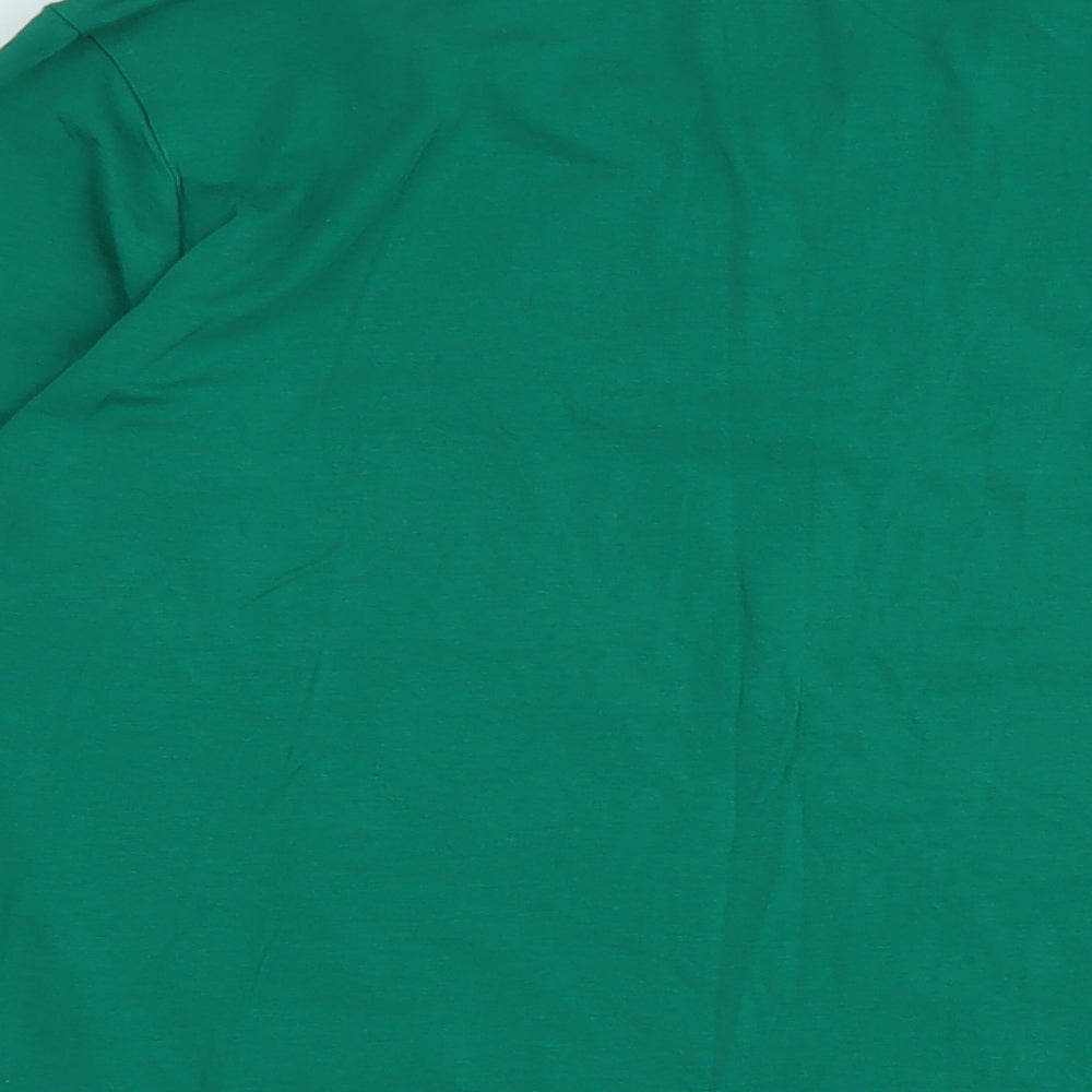 Lands' End Womens Green Cotton Jersey T-Shirt Size S Crew Neck - Logo