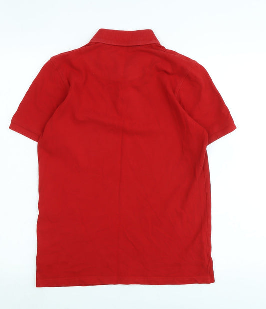 Timberland Mens Red Cotton Polo Size M Collared - Logo