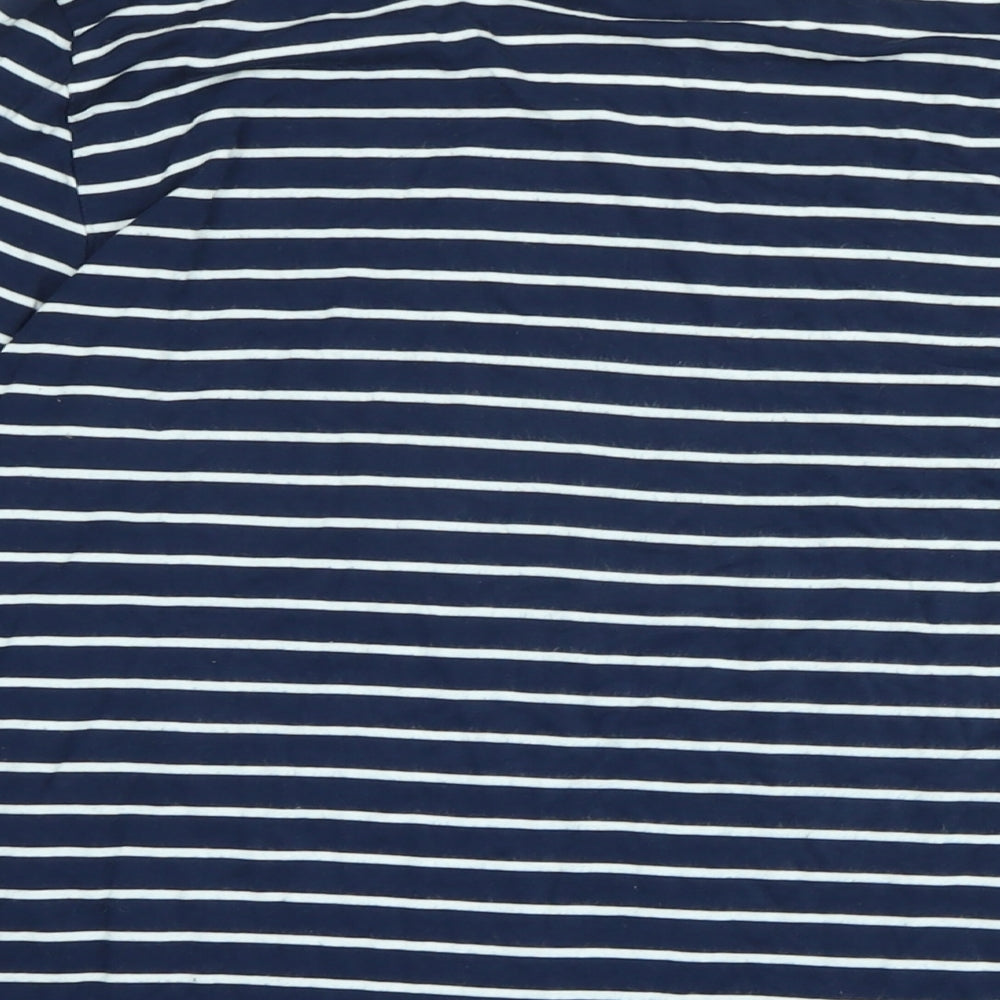 Gap Womens Blue Cotton Tunic T-Shirt Size L Boat Neck - Logo