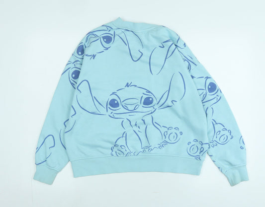Disney Womens Blue Cotton Pullover Sweatshirt Size XS - Logo