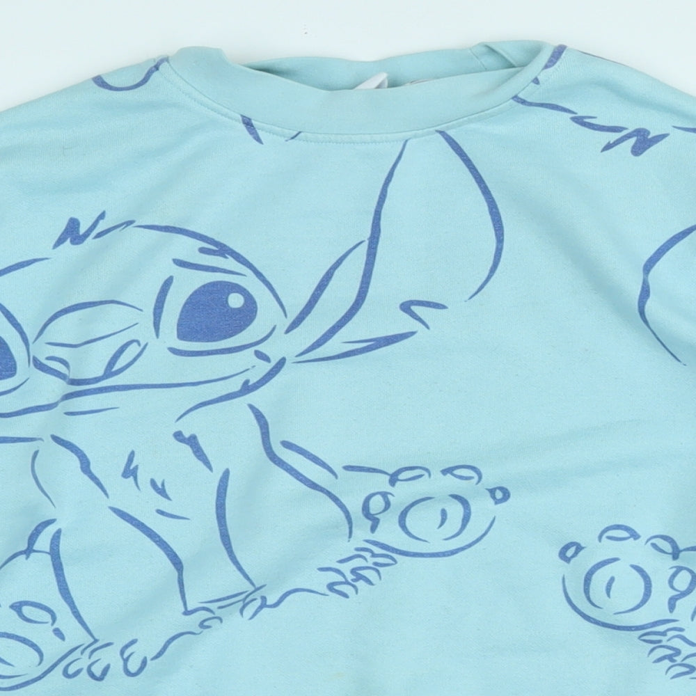 Disney Womens Blue Cotton Pullover Sweatshirt Size XS - Logo