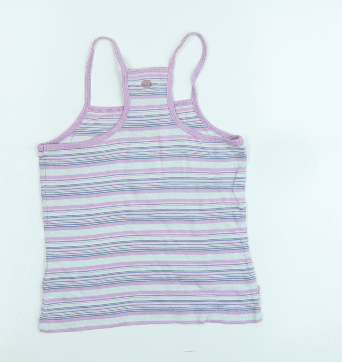 ellesse Womens Purple Striped Cotton Camisole Tank Size 10 Square Neck - Logo