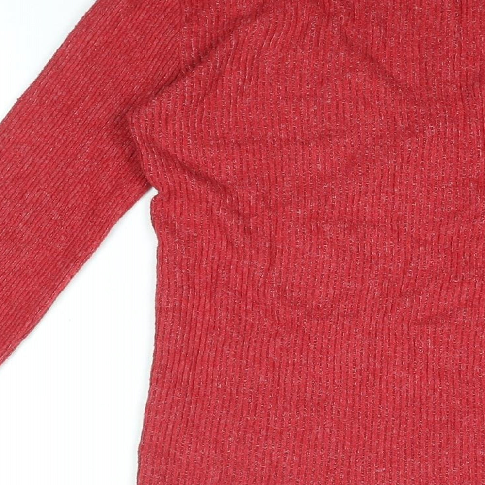 Ripcurl Womens Red Cotton Basic T-Shirt Size XS V-Neck