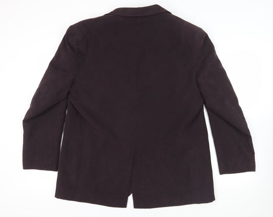 Marks and Spencer Mens Purple Polyester Jacket Blazer Size 46 Regular
