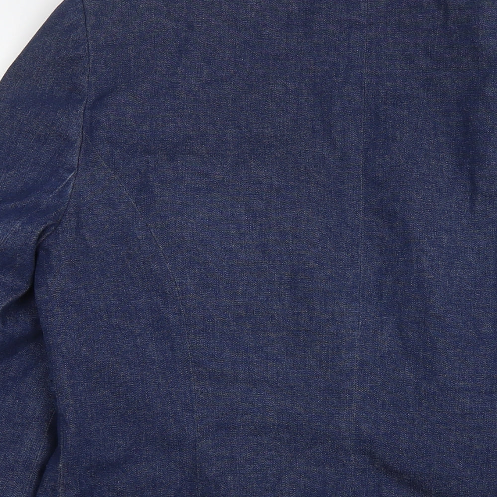 New Look Womens Blue Jacket Blazer Size 12 Hook & Eye - Vintage
