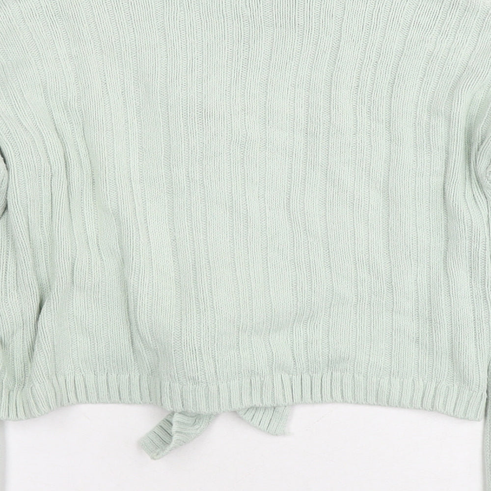 Hollister Womens Green V-Neck Cotton Cardigan Jumper Size XS - Cropped