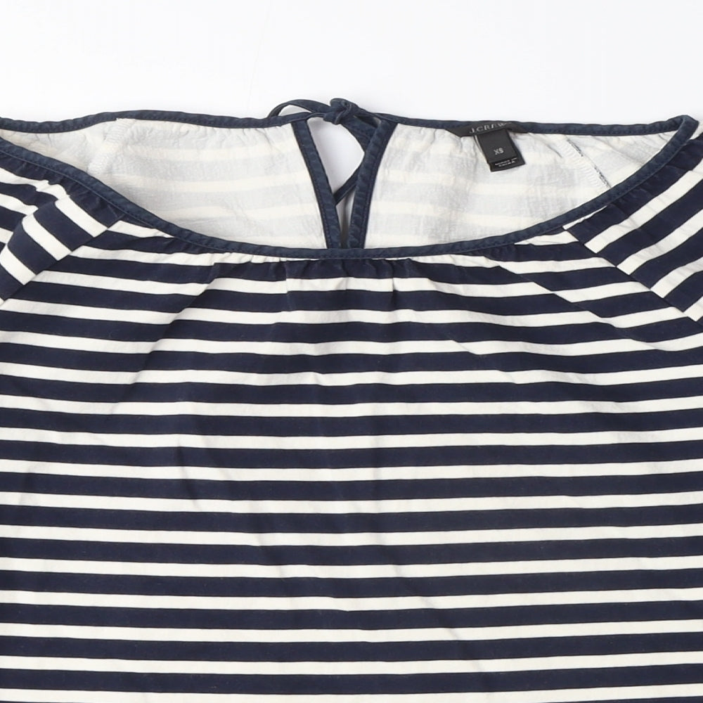 J.Crew Women's Multicoloured Striped Cotton Blouse XS