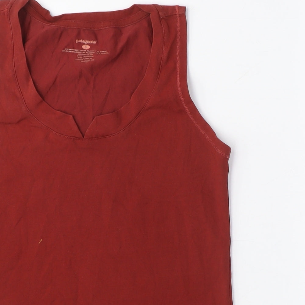 Patagonia Women's Red Tank Top M V-Neck Casual