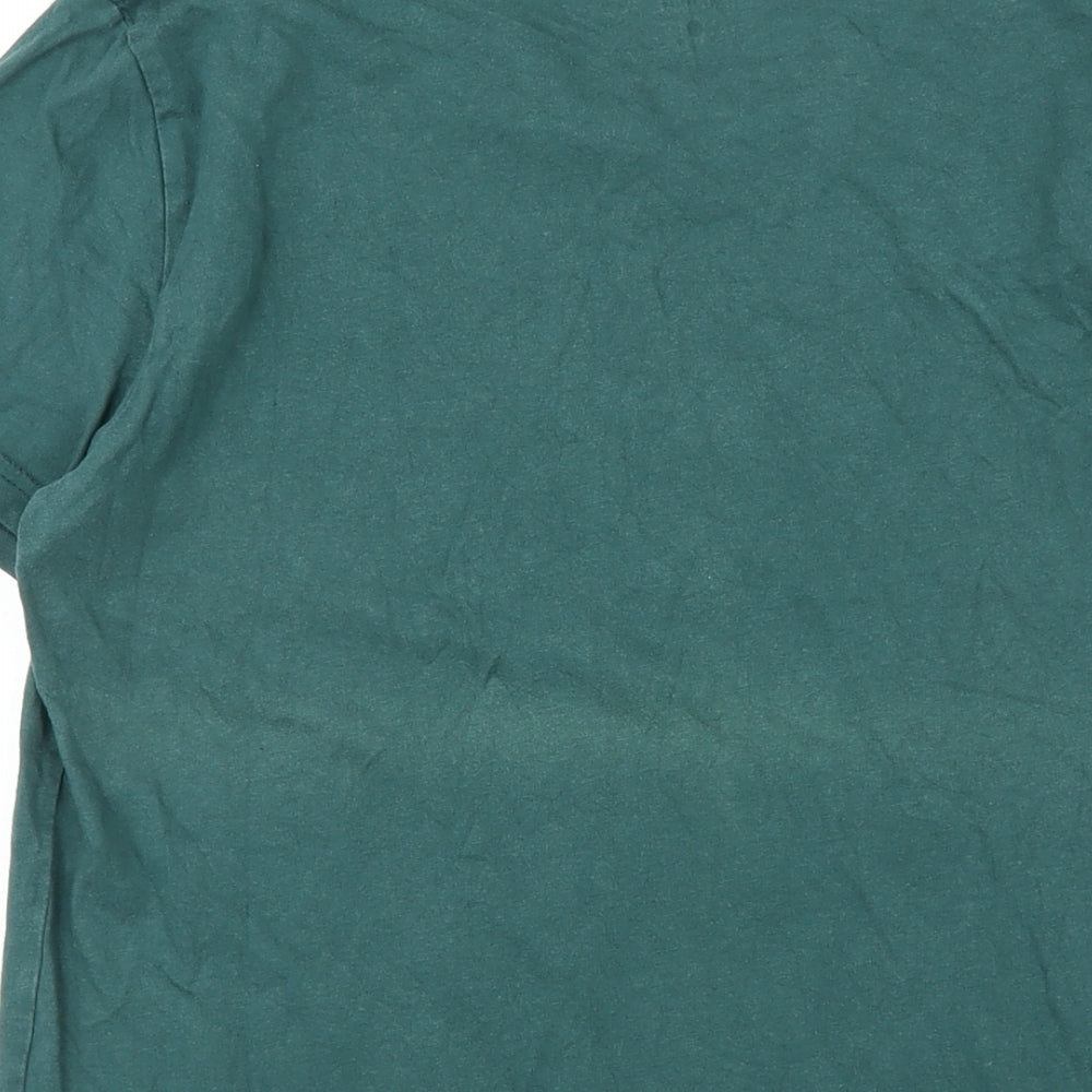 Hollister Mens Green Cotton T-Shirt Size S Round Neck