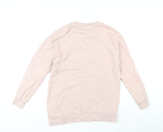 ASOS Womens Pink Cotton Pullover Sweatshirt Size 10 Pullover
