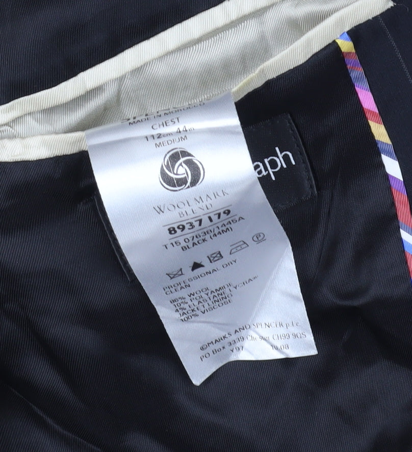 Brand and care label for Marks & Spencer Autograph Black Striped Blazer, M (Chest 44)