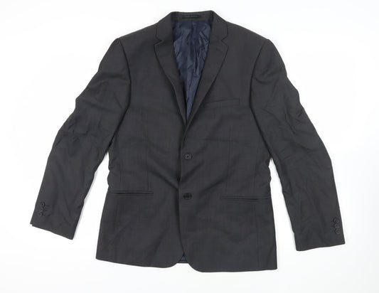 Ted Baker Black Wool Blazer, 40 Regular Fit