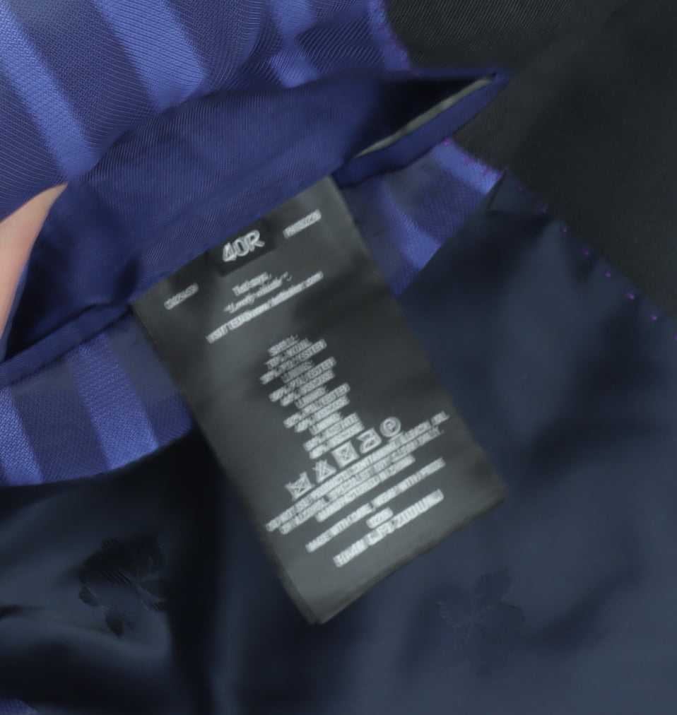 Ted Baker Black Wool Blazer, 40 Regular Fit